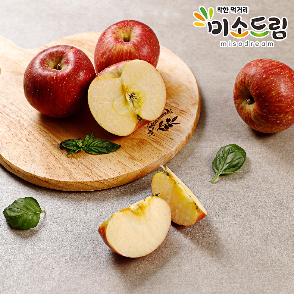 [미소드림] 국내산 아삭아삭 맛있는 부사 사과(중과 6입)